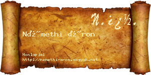 Némethi Áron névjegykártya