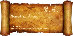 Némethi Áron névjegykártya