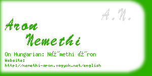 aron nemethi business card